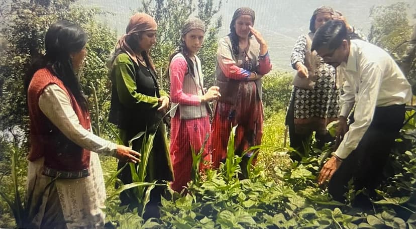 Farmer using sustainable methods